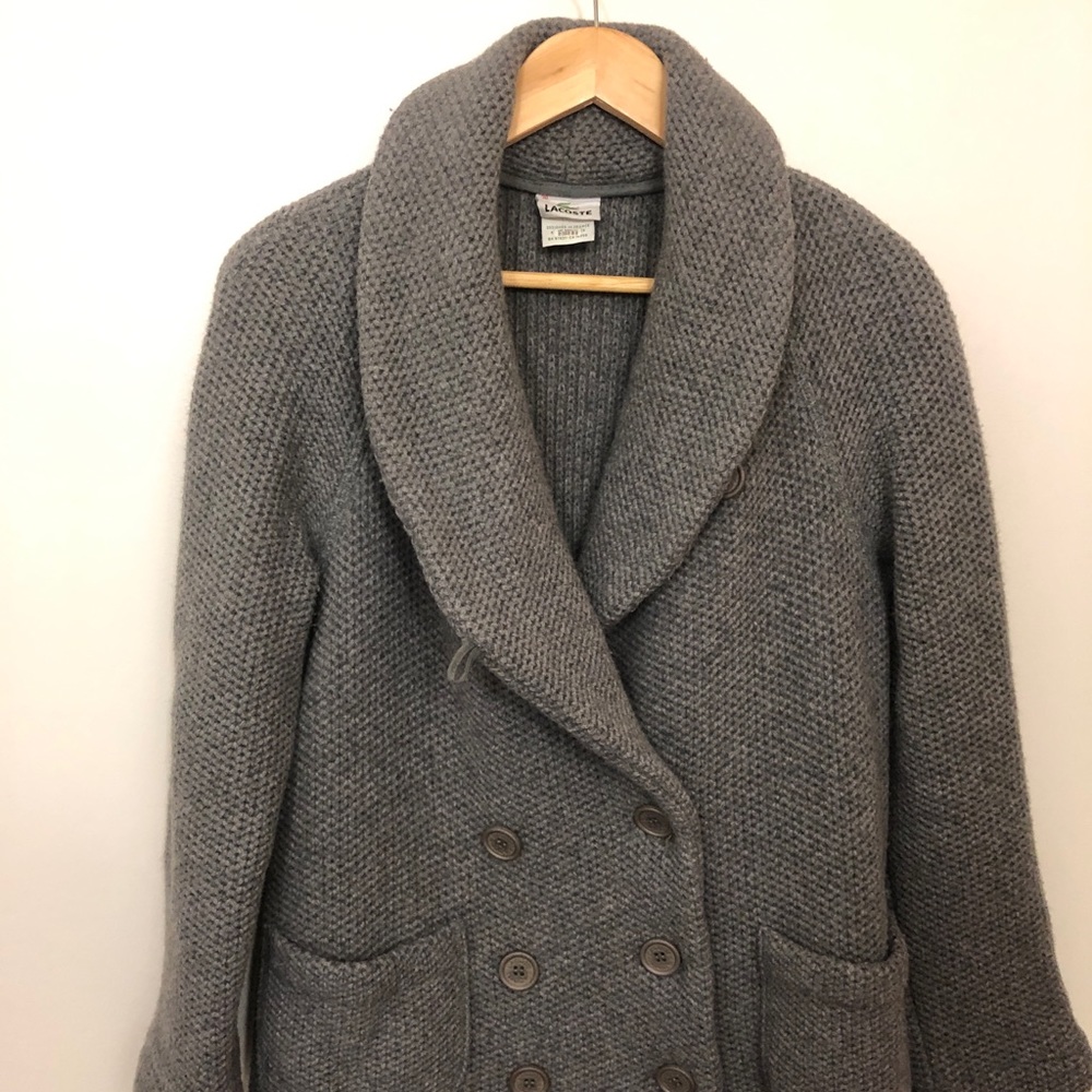 Lacoste (MADE IN FRANCE) Gray Sweater Coat